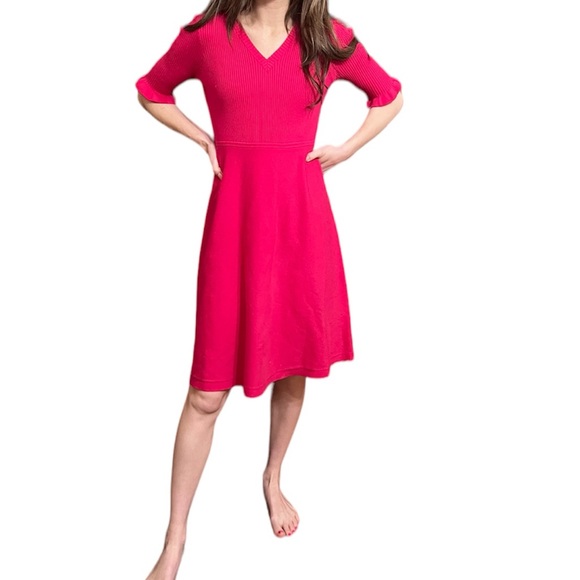 Kate Spade Pink Ribbed Knee Length Dress - Picture 3 of 7